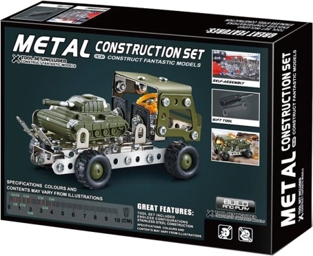 Metallist konstruktor: sõjaväeauto tankiga
