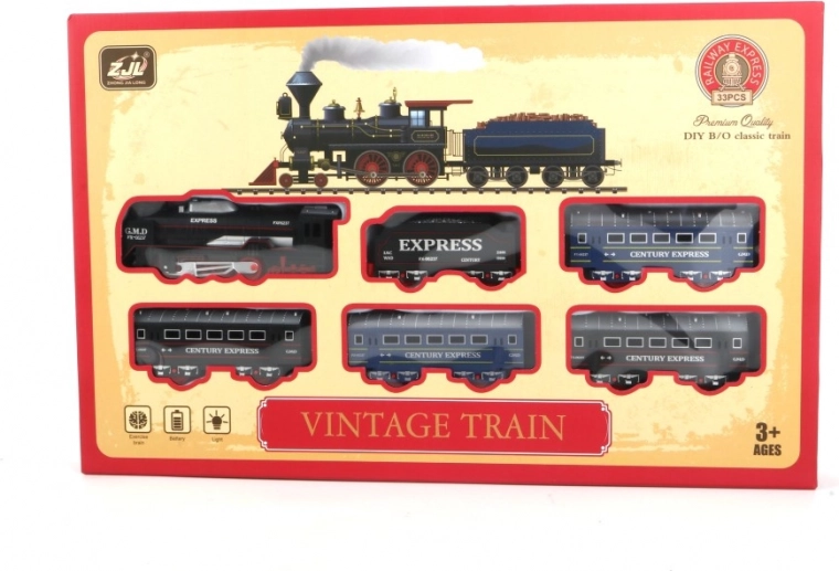 Vintage train set with lighting