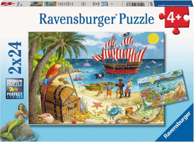 Ravensburger Puzzle Pirates and Mermaids 2×24 Pieces