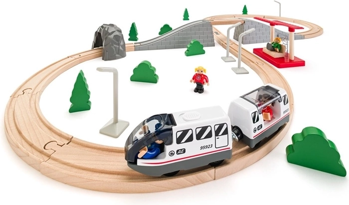 Woody Wooden Figure-Eight Train Track with Electric Train