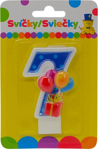 Birthday candle with balloons number 7