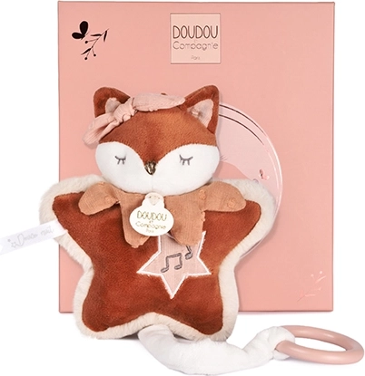 Doudou gift set: Mina plush fox with music box, 16 cm