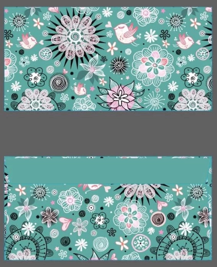 Colored DL Envelope with a Bird