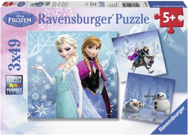 Ravensburgeri pusle Frozen: talvine seiklus 3×49 tükki