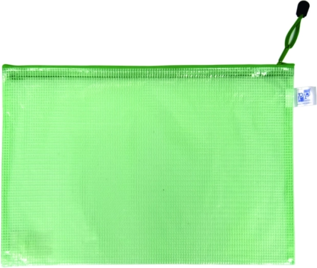 Mesh zip pouch A4 green