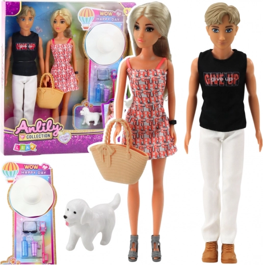 Anlily Doll Set Girl with Boy and Accessories