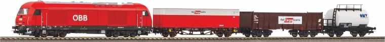 Piko stardikomplekt ÖBB Hercules kolme kaubavaguniga H0