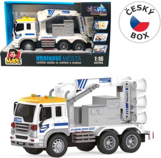 Airport service vehicle with light and sound, 26 cm