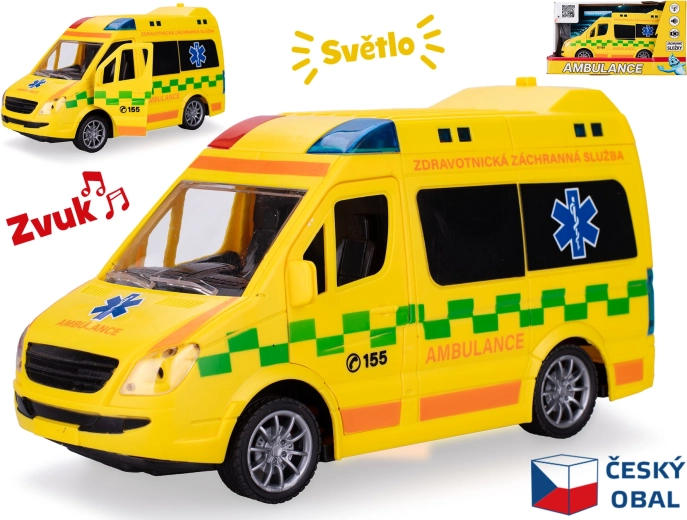 Auto kiirabi CZ 1:20 tulede ja helidega, hoorattaveoga