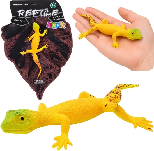Realistlik kummist kuldgekko figuur 15,5 cm