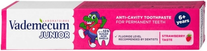 Vademecum Junior children's toothpaste strawberry 6+ 75 ml