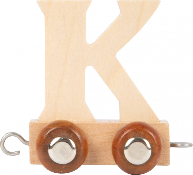 Wooden wagon with the letter K for small foot train sets
