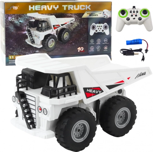 RC Dump Truck HEAVY TRUCK 1:24 white with lights and sounds