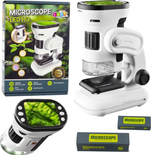 Digitaalline laste mikroskoop HD-ekraaniga, suurendus 200×–1000×