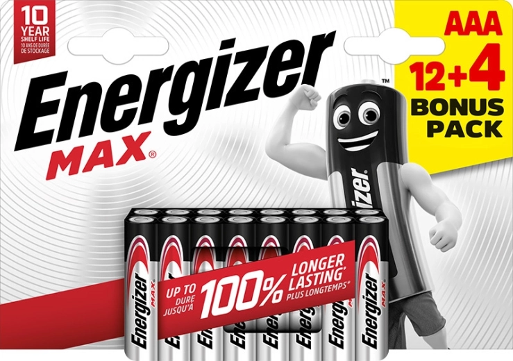 Energizer Max AAA alkaline batteries 16 pcs