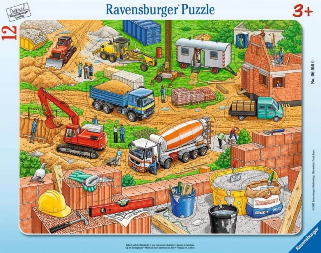 12-piece Puzzle What Fits Here, Construction Site