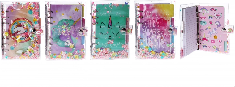 Notebook with Unicorn and Sequins, 13 × 19.5 cm, 80 Sheets