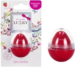 Glitter Egg-Shaped Lip Balm, Red Rose Lukky