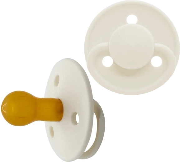Mininor round latex pacifier Snowberry, 2 pcs, 0m+