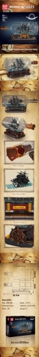 Pirate Ship in a Bottle Building Set – 792 pieces