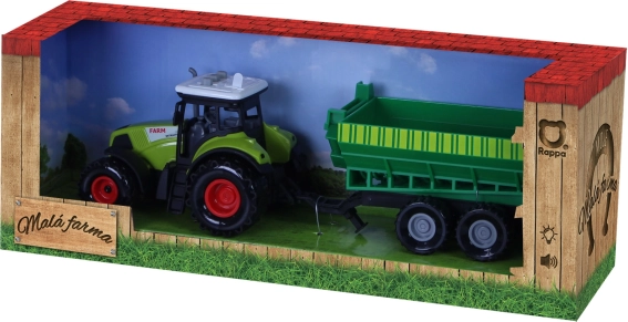 Plastikust heli ja valgusega traktor haagisega – Minu väike farm