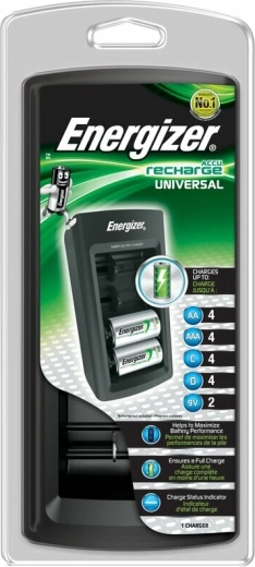 Energizeri universaalne laadija AA-, AAA-, C-, D- ja 9V akudele