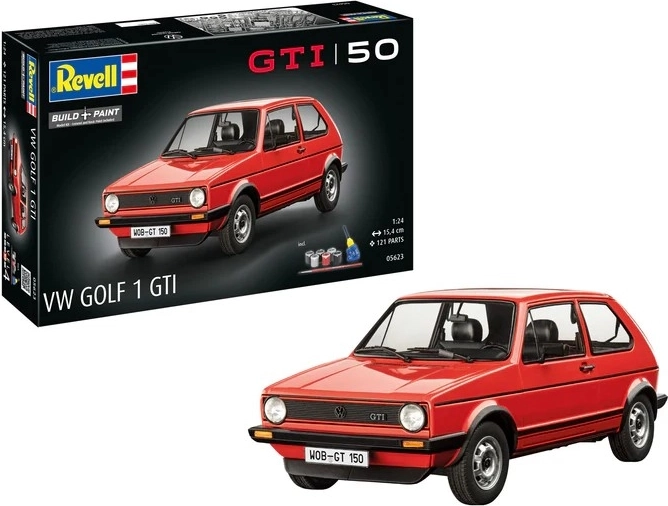 Plastic model car VW Golf I GTI 50 Years 1:24
