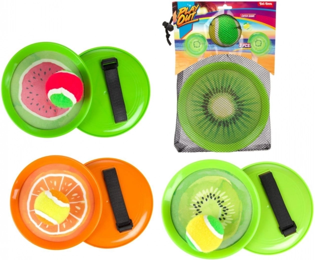 Takjapallipüüdja puuviljamustriga 18 cm, 3 varianti