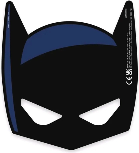 Karnevalipaberist Batmani mask - komplekt 6 tk