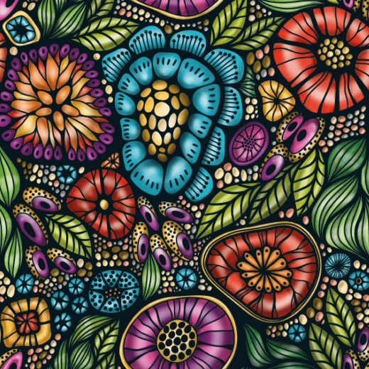 Curiosi square puzzle Q Life colorful flowers 72 pieces
