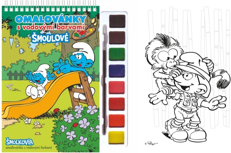 Smurfs Watercolor Coloring Book with Brush