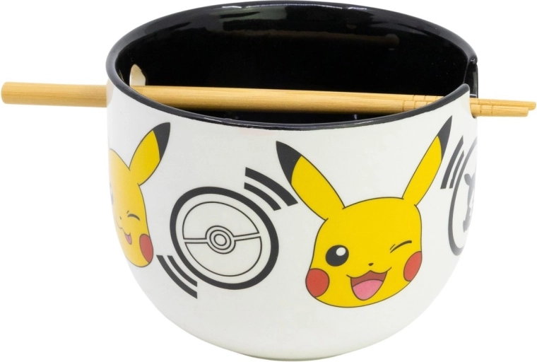 Pokémoni ramenikauss söögipulkadega, black logos, kinkekarbis – 1 tk
