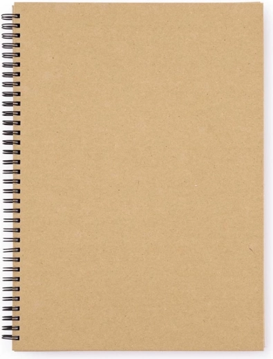 A4 Ring-bound Notebook, kraft with double spiral, laminated covers
