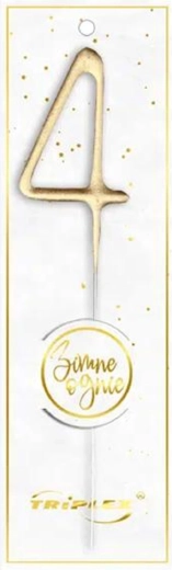 Sparkler Number 4, Gold 16.5 cm