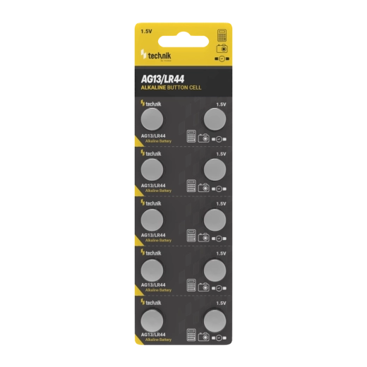 Leeliseline nööp-patarei AG13 / LR44 / A76 / 357 1,5 V – 10 tk pakendis