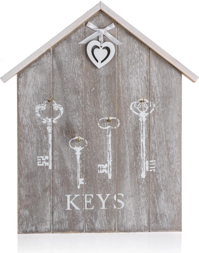 Seinale kinnitatav võtmeriiul HEART MDF-ist 34 × 29,5 × 2 cm