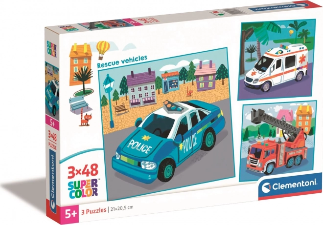 CLEMENTONI pusle 3×48 tükki – päästesõidukid