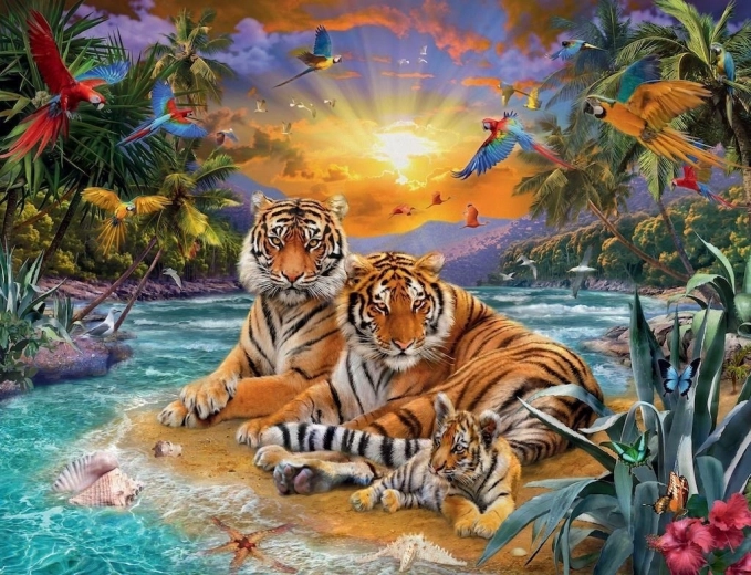 Teemantmaal “Tiigripere” 30x40 cm