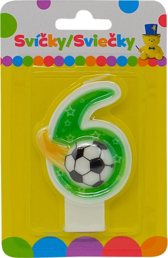 Birthday candle number 6 with ball – pastel
