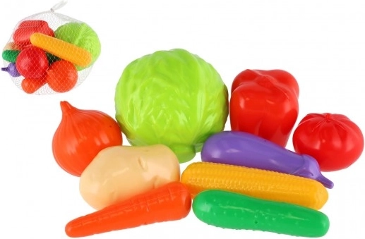 Plastmassist köögiviljade komplekt võrgus, 8 tk