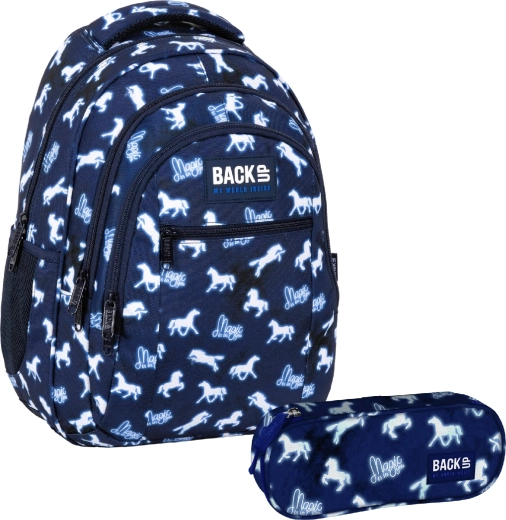 BackUP koolikomplekt Magic Horses 2in1 – seljakott ja pinal