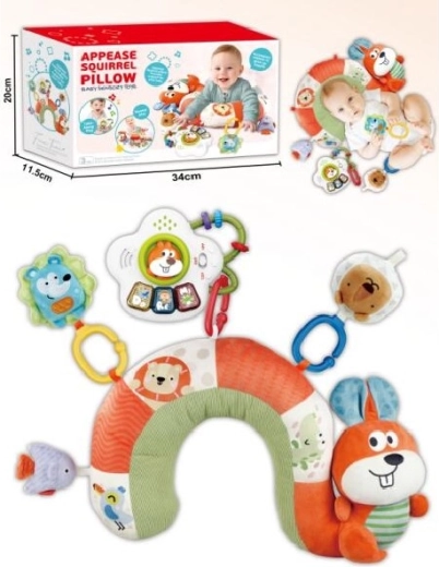 Baby Pillow with Squirrel, with Sound and Light
