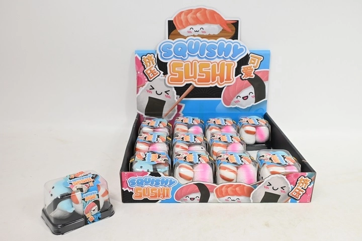 Sushi pigistatavad antistressmänguasjad karbis (3 tk)