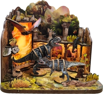 Miniature House Dinosaur Castle – DIY Kit with LED Lighting