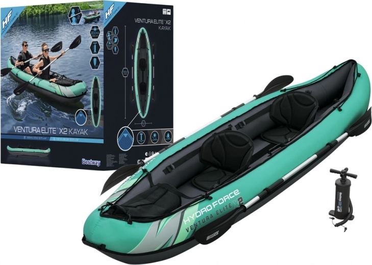 Täispuhutav kajak 2 inimesele HYDRO-FORCE Ventura Elite X2 aerudega