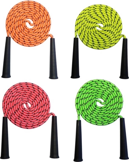 Acra neon jump rope 3 m with plastic handle - 1 piece