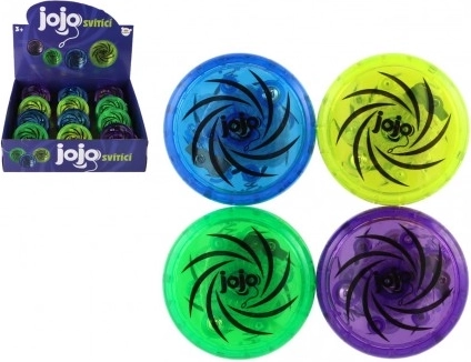 Helendav plastjojo 6 cm – 4 värvi, patareidega