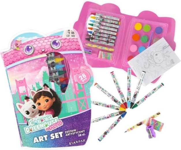 Gabby's Dollhouse art set in a case, 28 pcs