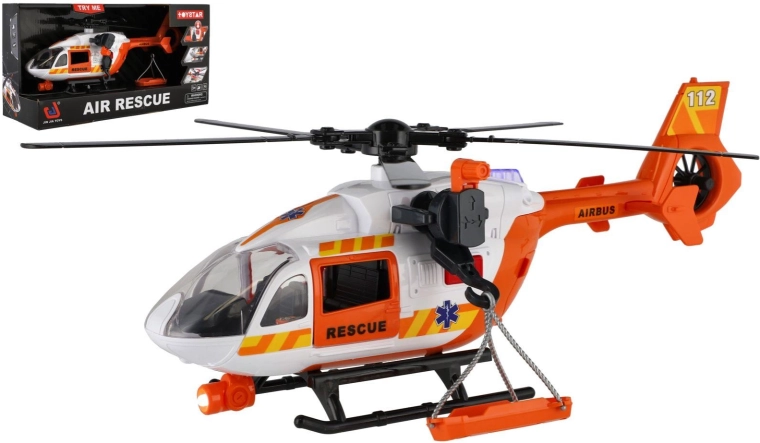 Patareitoitel päästehelikopter valguse, heli ja vintsiga 32 cm
