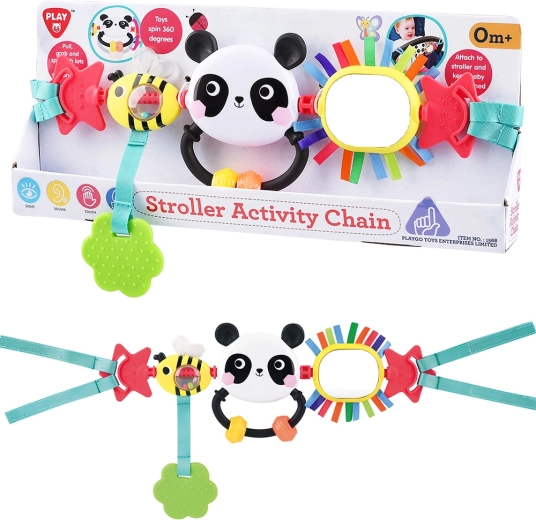 Playgo riputatav jalutuskäru mänguasi panda ja mesilane